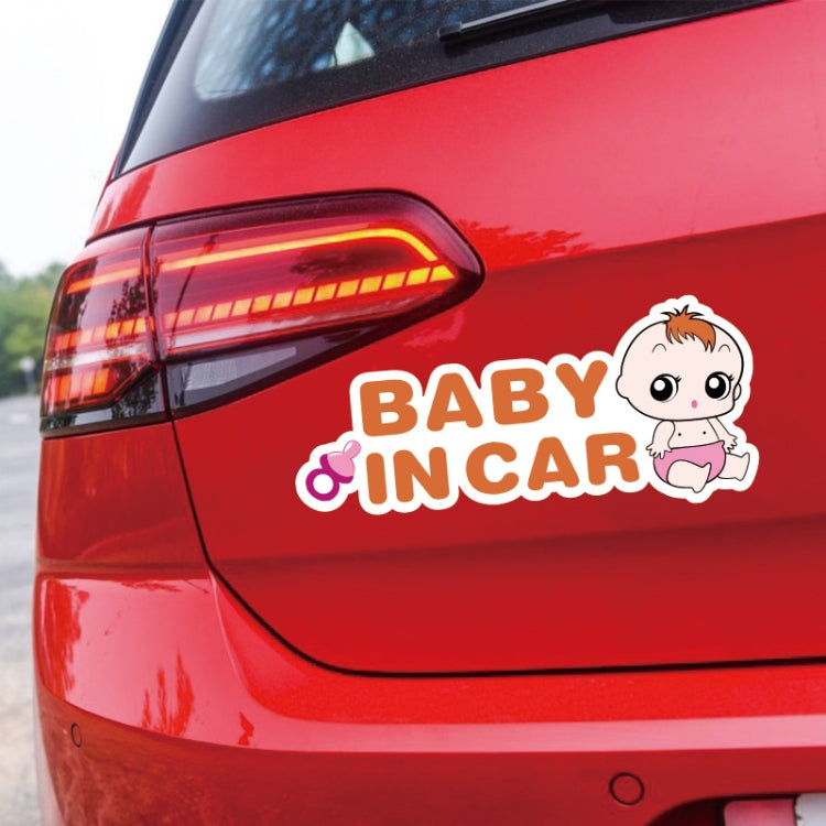 10 PCS There Is A Baby In The Car Stickers Warning Stickers Style: CT223Z Pink Bottom Bottle Adhesive Stickers - Warning Sticker by buy2fix | Online Shopping UK | buy2fix