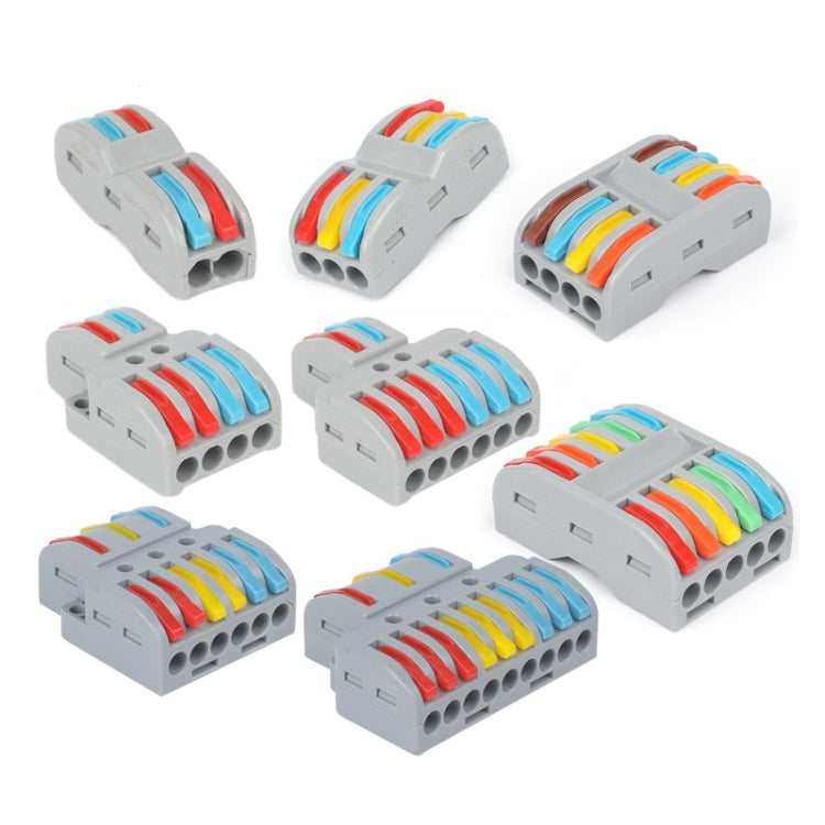 10pcs SPL-2 2 In 3 Out Colorful Quick Line Terminal Multi-Function Dismantling Wire Connection Terminal - Connectors & Terminals by buy2fix | Online Shopping UK | buy2fix