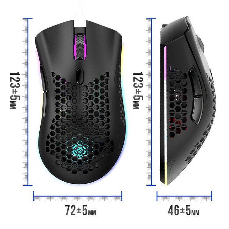 K-Snake BM600 1600 DPI 7-keys Hollow Lightweight Wireless Charging RGB Colorful Gaming Mouse(Wireless BM600 Black) - Wireless Mice by K-Snake | Online Shopping UK | buy2fix