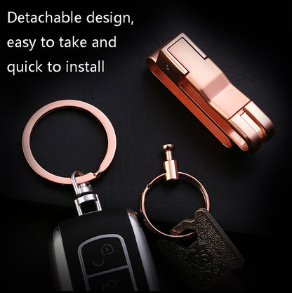 JOBON ZB-8782 Car Keychain Men Metal Anti-Lost Double Ring Detachable Keychain(Golden) - Key Rings by JOBON | Online Shopping UK | buy2fix