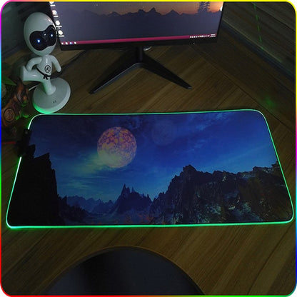 250x350x3mm F-01 Rubber Thermal Transfer RGB Luminous Non-Slip Mouse Pad(Glasses Cat) - Mouse Pads by buy2fix | Online Shopping UK | buy2fix