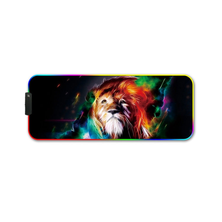 350x900x4mm F-01 Rubber Thermal Transfer RGB Luminous Non-Slip Mouse Pad(Colorful Lion) - Mouse Pads by buy2fix | Online Shopping UK | buy2fix