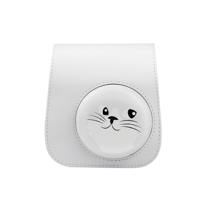 Cartoon Full Body Camera PU Leather Case Bag with Strap for FUJIFILM instax mini 9 / mini 11 / mini 8(Gray White Kitten) - Camera Accessories by buy2fix | Online Shopping UK | buy2fix