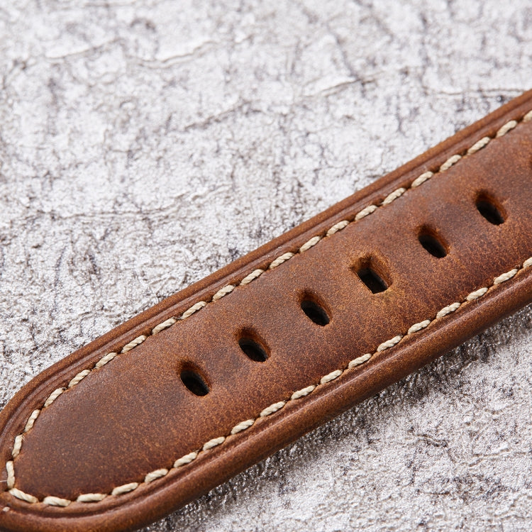 Quick Release Watch Band Crazy Horse Leather Retro Watch Band For Samsung Huawei,Size: 20mm (Light Brown Silver Buckle) - Watch Bands by buy2fix | Online Shopping UK | buy2fix