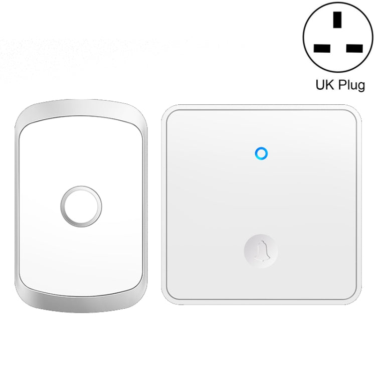 CACAZI FA50 1 For 1 Push-button Self-generating Wireless Doorbell, Plug:UK Plug(White) - Wireless Doorbell by CACAZI | Online Shopping UK | buy2fix