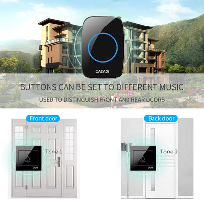 CACAZI H10 1 For 2 Home Wireless Music Doorbell without Battery, Plug:US Plug(White) - Security by CACAZI | Online Shopping UK | buy2fix