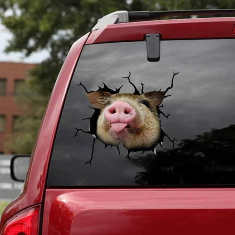 6 PCS Animal Wall Stickers Pig Hoisting Car Window Static Stickers(Pig 01) - In Car by buy2fix | Online Shopping UK | buy2fix