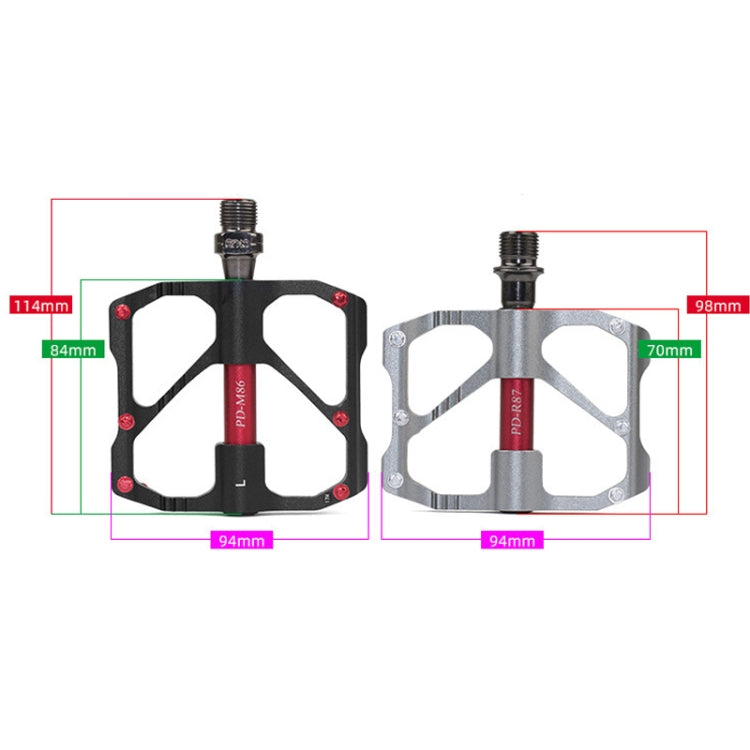 PD-M86C  1 Pair PROMEND Bicycle Road Bike Mountain Bike 3 Palin Carbon Fiber Bearing Pedal(Silver) - Outdoor & Sports by PROMEND | Online Shopping UK | buy2fix