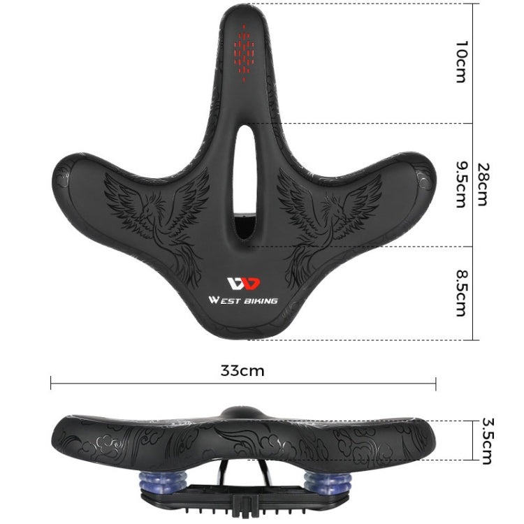 WEST BIKING YP0801122 Bicycle Mountain Bike Large Cushion Leisure And Comfortable Bicycle Saddle(Phoenix) - Bicycle Saddle by WEST BIKING | Online Shopping UK | buy2fix