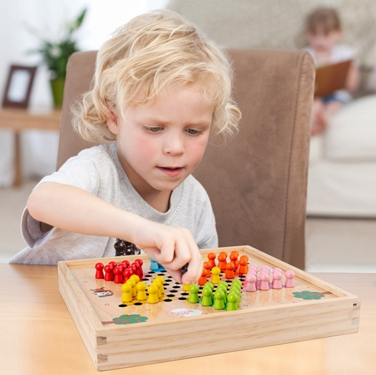 Children Wooden Multifunctional Parent-Child Interactive Puzzle Board Toy, Set Specification: 6 In 1 Chess - Table Games by buy2fix | Online Shopping UK | buy2fix