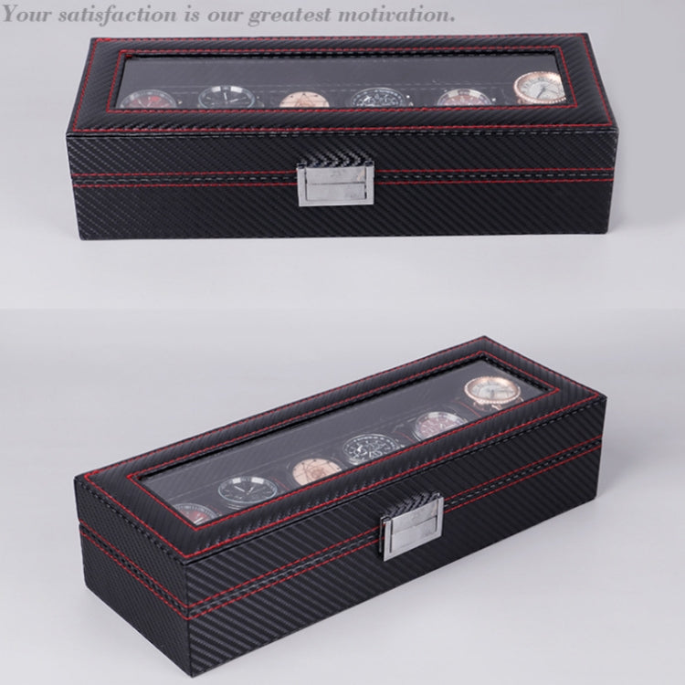 Carbon Fiber PU Leather Watch Box Jewelry Storage Box Packaging Box, Style:  Double-layer - Watch Storages by buy2fix | Online Shopping UK | buy2fix