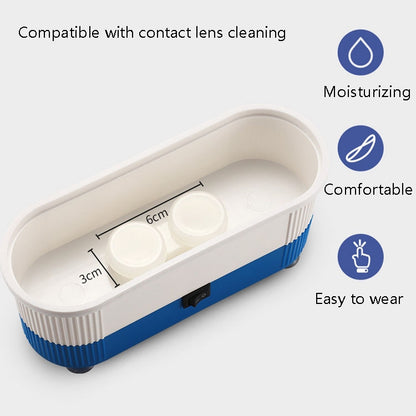 3 in 1 Glasses Cleaning Machine Small Contact Lens Glasses Jewelry Watch Cleaner(Blue) - Home & Garden by buy2fix | Online Shopping UK | buy2fix