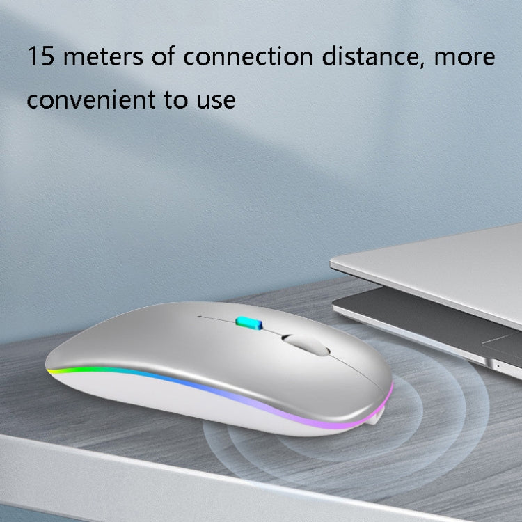 Y20 4 Keys Colorful Glow Charging Mute Mouse Notebook Game Wireless Mouse, Colour: 2.4G + Bluetooth (Silver) - Wireless Mice by buy2fix | Online Shopping UK | buy2fix