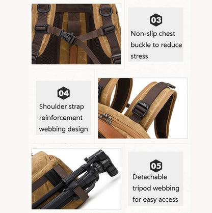 K805 Waterproof Batik Canvas Camera Backpack Outdoor Liner Shoulder Photography Bag(Blue) - Camera Accessories by buy2fix | Online Shopping UK | buy2fix