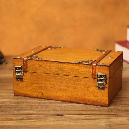 Antique Distressed Cosmetic Storage Box Dressing Table Props For Shooting Scenes，Specification： 6281-01GK10 Red + Password Lock - Camera Accessories by buy2fix | Online Shopping UK | buy2fix