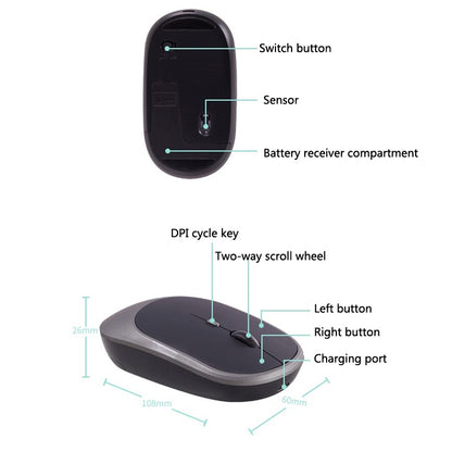 M030 4 Keys 1600DPI Laptop Office Mute Mouse, Style: Wireless (White) - Wireless Mice by buy2fix | Online Shopping UK | buy2fix