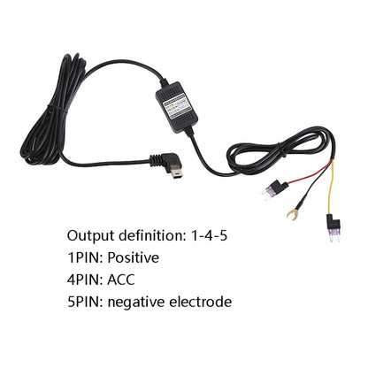 H516 Recording Step-down Line Shrinkage Video Car Charger Line Parking Monitoring Three-Core Power Cord, Model: Without Fuse(Micro Left Elbow) - In Car by buy2fix | Online Shopping UK | buy2fix