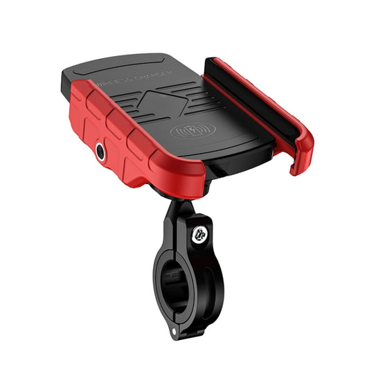 M9 Motorcycle Wireless Charging Mobile Phone Bracket 15W Fast Charging Mobile Phone Navigation Bracket(Red) - In Car by buy2fix | Online Shopping UK | buy2fix