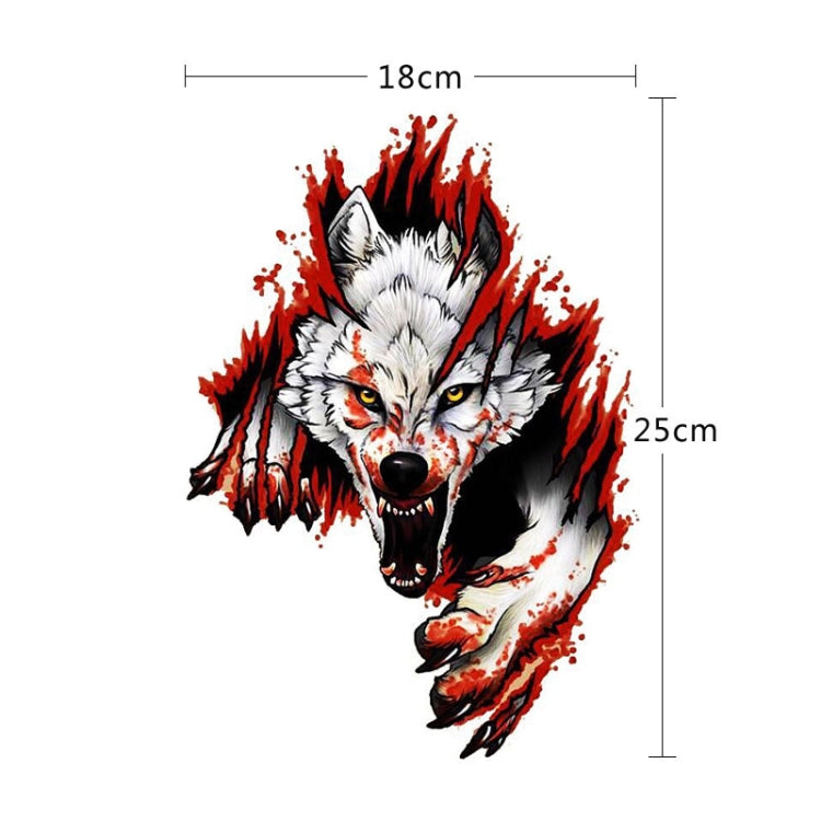 4 PCS 3D Realistic Wolf Head Hood Door Car Body Decoration Stickers Scratches Cover Waterproof Car Stickers(Wolf Head Left) - In Car by buy2fix | Online Shopping UK | buy2fix