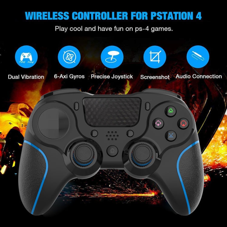 MB-P913 PC Six-Axis Somatosensory Back Key Programming Dual Vibration Bluetooth Gamepad For PS4 Pro(Black White) - Gamepads by buy2fix | Online Shopping UK | buy2fix