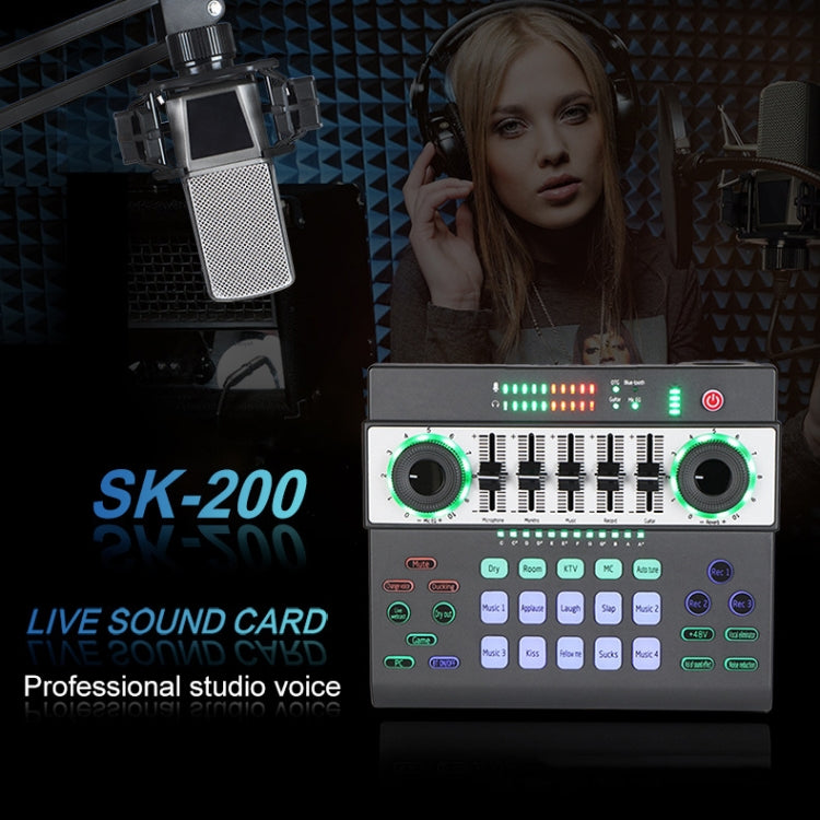 SK-200 Condenser Microphone Live Recording Equipment,Specification: Separate Sound Card - Consumer Electronics by buy2fix | Online Shopping UK | buy2fix