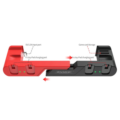 DOBE TNS-0122 4 In 1 Gamepad Charging Dock For Switch OLED(Red Black) - Charger & Power by DOBE | Online Shopping UK | buy2fix