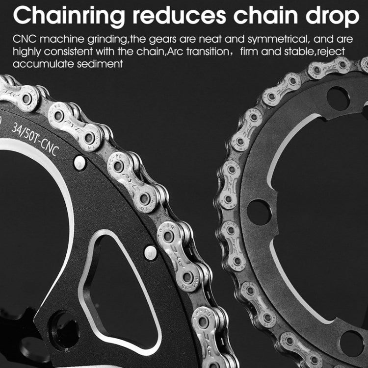 WEST BIKING 34T-50T Road Bike Racing Folding Chainwheel(Black) - Bicycle Chains & Rounds by WEST BIKING | Online Shopping UK | buy2fix