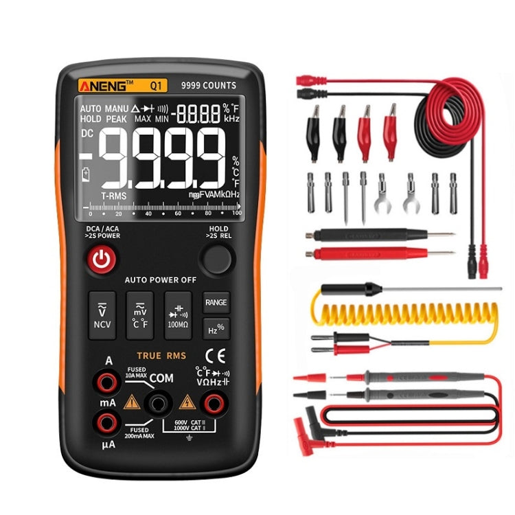 ANENG AN-Q1 Automatic High-Precision Intelligent Digital Multimeter, Specification: Standard with Cable(Orange) - Consumer Electronics by ANENG | Online Shopping UK | buy2fix