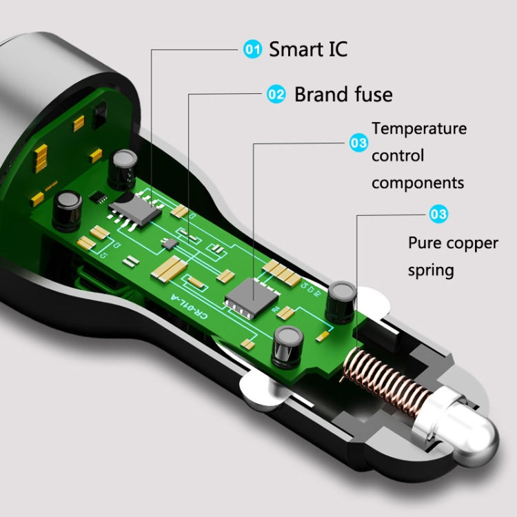 QL845C PD 45W USB-C / Type-C + QC 3.0 USB Car Charger(Black) - In Car by buy2fix | Online Shopping UK | buy2fix