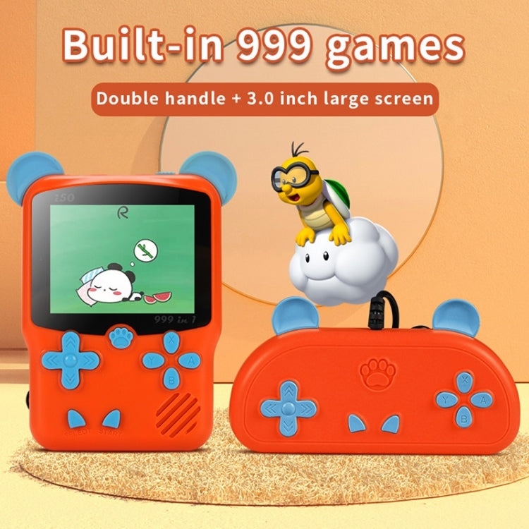 I50 999 in 1 Children Cat Ears Handheld Game Console, Style: Singles (Red) - Pocket Console by buy2fix | Online Shopping UK | buy2fix