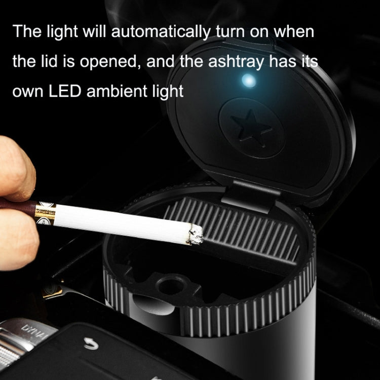 LED Car Ashtray With Cover(Black) - In Car by buy2fix | Online Shopping UK | buy2fix