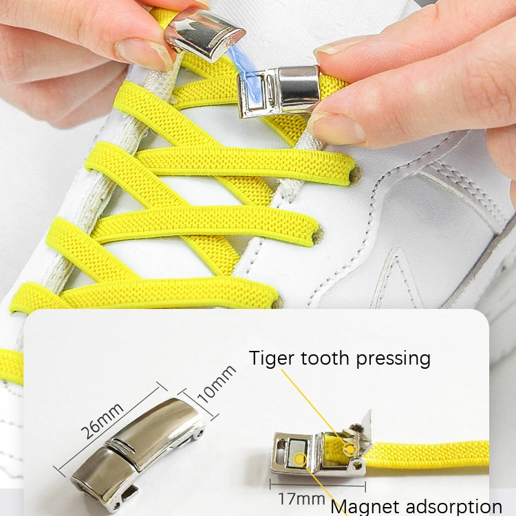 4 Sets SLK28 Metal Magnetic Buckle Elastic Free Tied Laces, Style: White Magnetic Buckle - Outdoor & Sports by buy2fix | Online Shopping UK | buy2fix