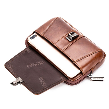 BULL CAPTAIN Multifunctional Leather Mobile Phone Small Waist Bag For Men(Horizontal Brown) - Home & Garden by BULL CAPTAIN | Online Shopping UK | buy2fix