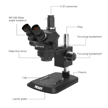 KAIGEXIN 7-50X High-definition Binocular Continuous Zoom Microscope(7050T) - Digital Microscope by KAIGEXIN | Online Shopping UK | buy2fix