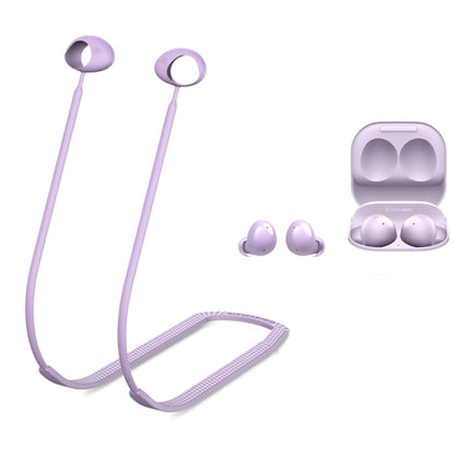 2 PCS Bluetooth Earphone Silicone Anti-Lost Cord For Samsung Glaxy Buds 2(Night Light Taro Purple) - Apple Accessories by buy2fix | Online Shopping UK | buy2fix