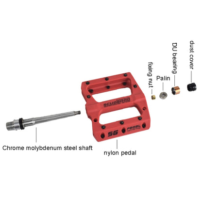 FMFXTR Mountain Bicycle Pedal Nylon Fiber Bearing Non-Slip Pedal(SG-12B Orange) - Pedals by FMFXTR | Online Shopping UK | buy2fix