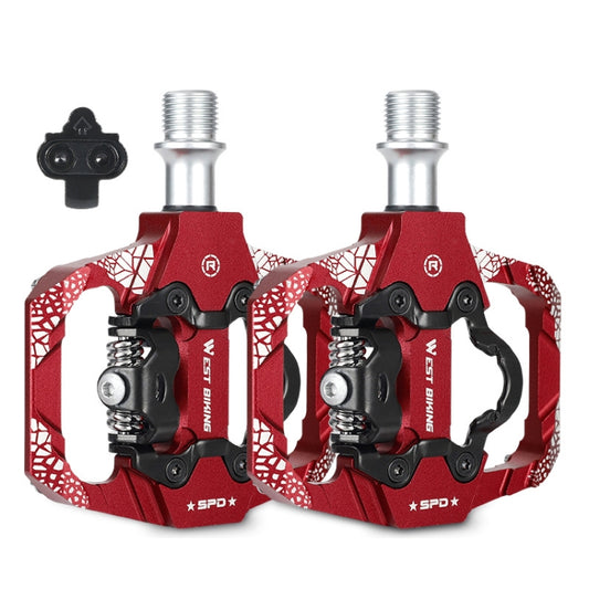 A Pair WEST BIKING YP0802086 Mountain Bike Aluminum Bearing Pedals(Red) - Outdoor & Sports by WEST BIKING | Online Shopping UK | buy2fix