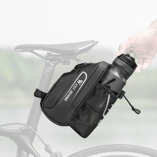 WEST BIKING Cycling Water Bottle Bag Rear Seat Saddle Bag(Black) - Bicycle Bags by WEST BIKING | Online Shopping UK | buy2fix