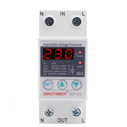 SINOTIMER SVP-912 Adjustable Self-resetting Intelligent Under-voltage Protector, Current: 40A - Consumer Electronics by SINOTIMER | Online Shopping UK | buy2fix