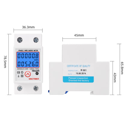 SINOTIMER DDS6619-526L-2 Can Reset Zero Backlight Display Single-phase Rail Electric Energy Meter - Current & Voltage Tester by SINOTIMER | Online Shopping UK | buy2fix