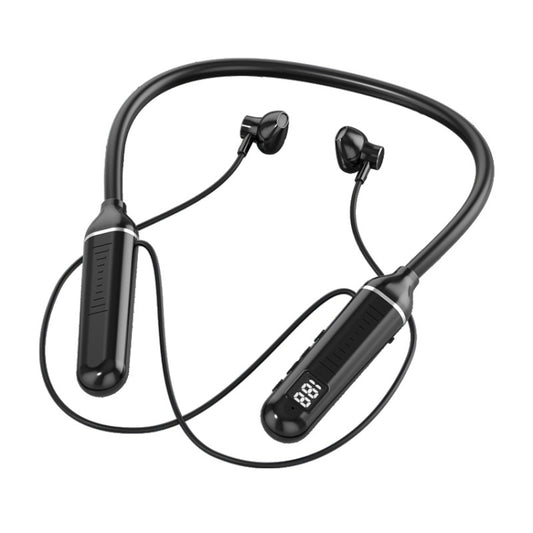 YD-36 Wireless Bluetooth Neck-mounted Earphone with Digital Display Function(Black) - Neck-mounted Earphone by buy2fix | Online Shopping UK | buy2fix