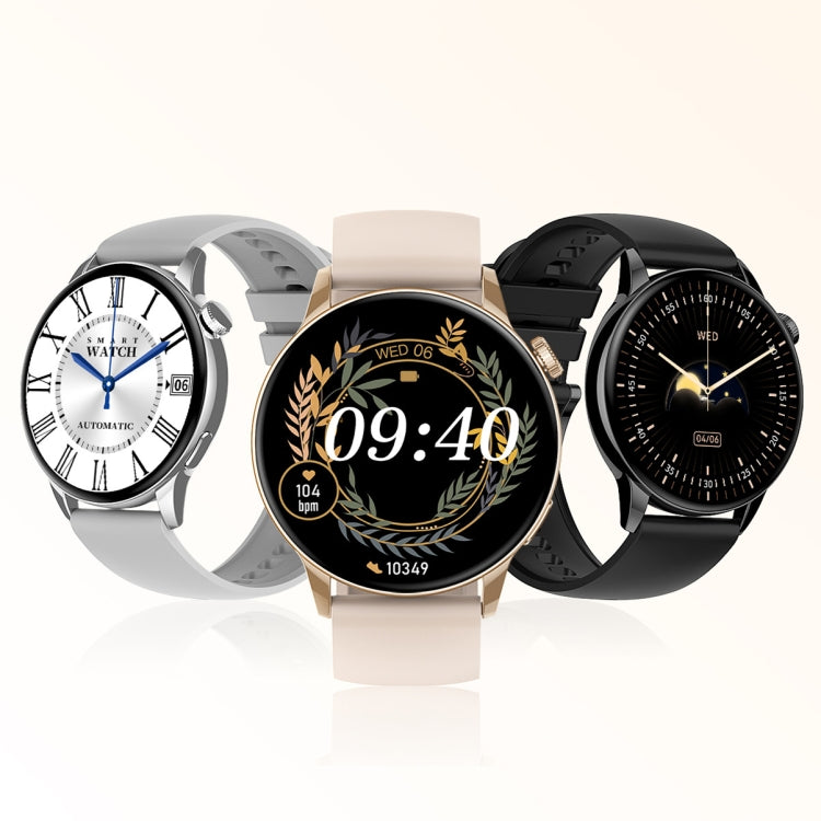 HD1 1.3 Inch AMOLED Screen Smart Watch with NFC Function(Gold Steel+Silicone Strap) - Smart Wear by buy2fix | Online Shopping UK | buy2fix