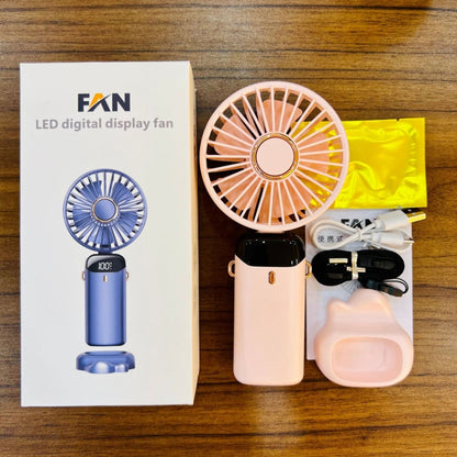 USB Handheld Digital Display Folding Aromatherapy Fan, Battery Capacity: 4000mAh(N15 Pink) - Consumer Electronics by buy2fix | Online Shopping UK | buy2fix