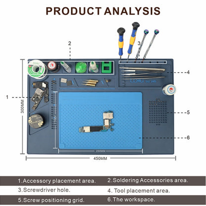 BAKU BA-695  2 in 1 TPR+Silicone Computer Phone Repair Desk Mat Heat Resistant Insulation Mat - Working Mat by BAKU | Online Shopping UK | buy2fix