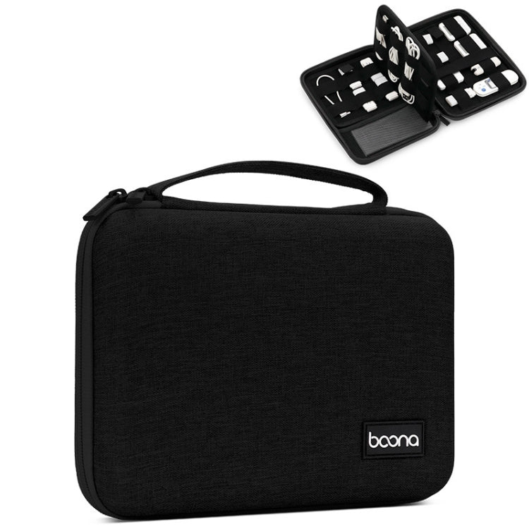 Baona BN-F018 Multifunctional Double Layer EVA Hard Shell U Disk Data Cable Storage Bag(Black) - Hard Drive Bags & Cases by Baona | Online Shopping UK | buy2fix