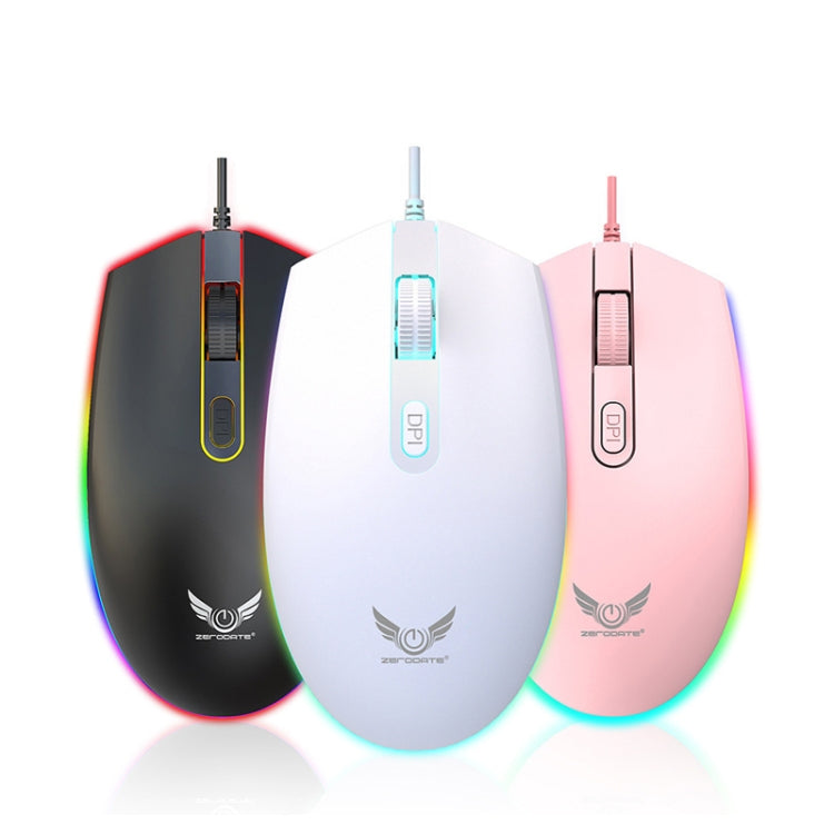 Zerodate V6 4 Keys 1600DPI Game Colorful RGB Marquee USB Wired Mouse, Cable Length: 1.35m(Pink) - Wired Mice by buy2fix | Online Shopping UK | buy2fix