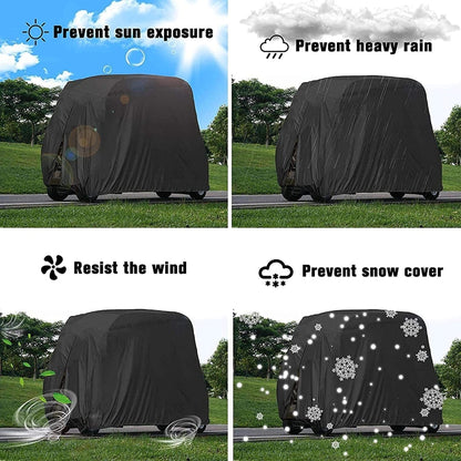 210D Oxford Cloth Golf Cart Cover Scooter Kart Dust Cover, Specification: 242 x 122 x 168 cm(Black) - Home & Garden by buy2fix | Online Shopping UK | buy2fix