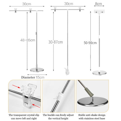 Photography Backdrop Stand Camera Photo Background Props,Style: T-type Clamp  87cm - Camera Accessories by buy2fix | Online Shopping UK | buy2fix