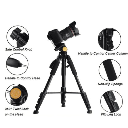 QingZhuangShiDai Q111 Aluminum Alloy Mobile Phone Camera Photography Tripod(Black) - Camera Accessories by QingZhuangShiDai | Online Shopping UK | buy2fix