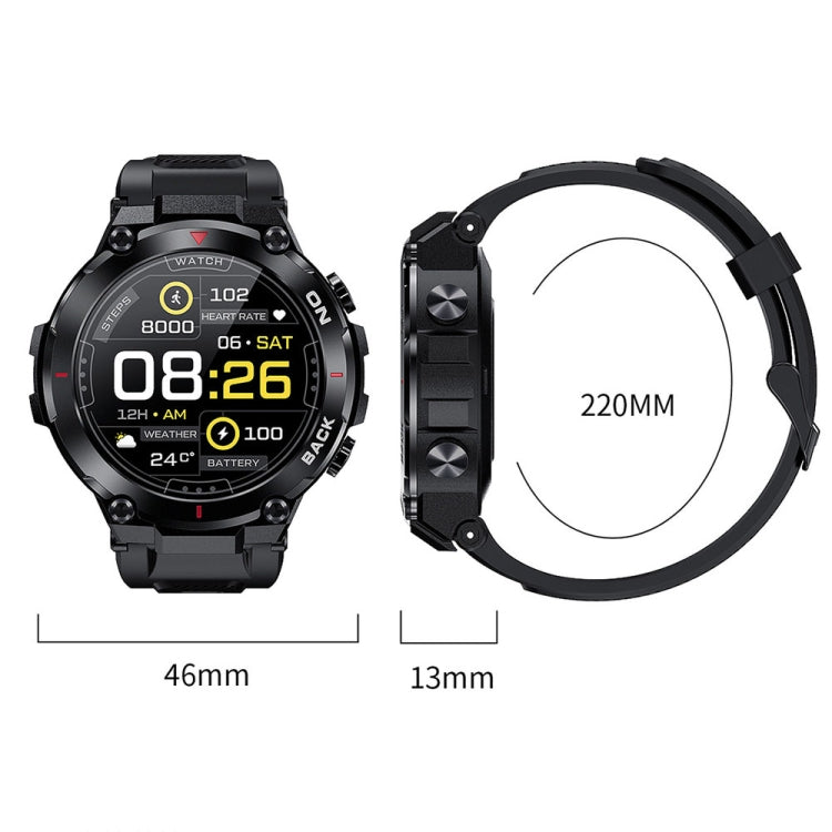 K37 1.32 Inch Heart Rate Monitoring Smart Watch With GPS Positioning Function(Black) - Smart Wear by buy2fix | Online Shopping UK | buy2fix